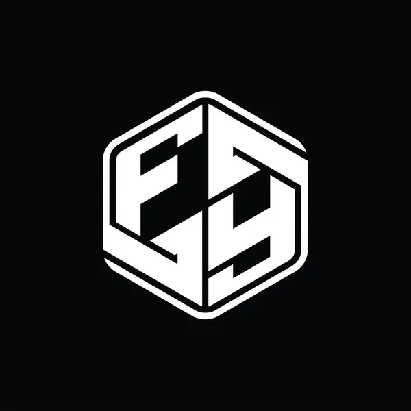 Форма Шестиугольника Логотипа Абстрактным Орнаментом — стоковое фото