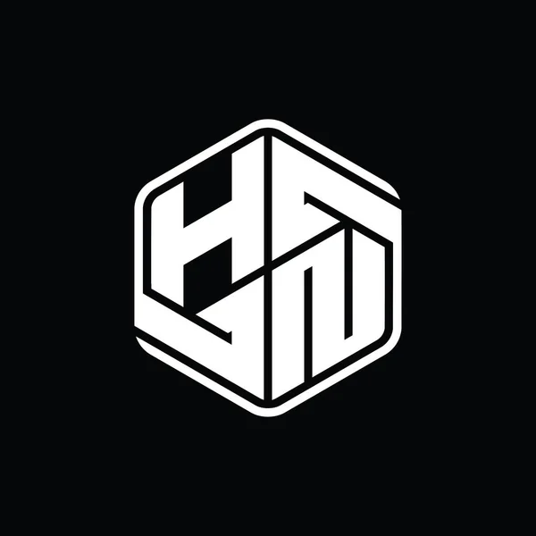 Letter Логотип Монограммы Шестиугольник Формы Орнаментом Абстрактный Изолированный Дизайн Контура — стоковое фото