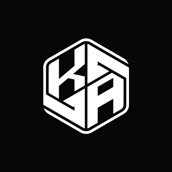 Логотип Письма Шестиугольник Орнаментом Абстрактный Изолированный Шаблон Плана — стоковое фото
