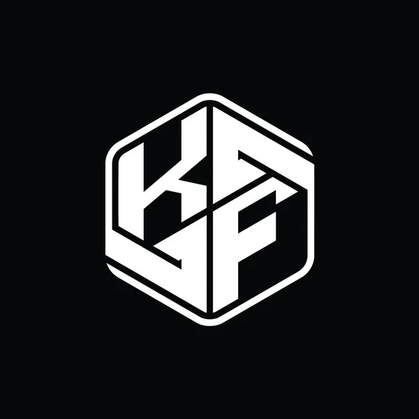 Логотип Буквы Шестиугольник Орнаментом Абстрактный Изолированный Дизайн Контура Шаблона — стоковое фото