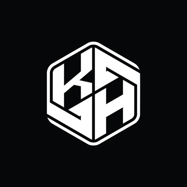 Letter Logo Monogramm Sechseck Form Mit Ornament Abstrakte Isolierte Umrisse — Stockfoto