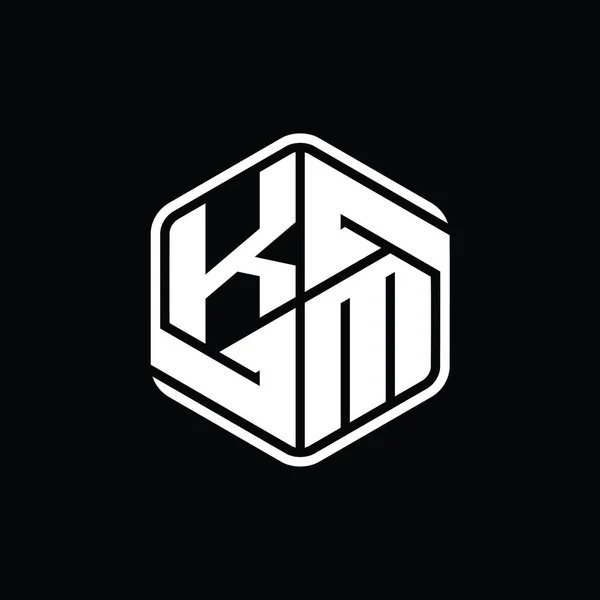 Levél Logo Monogram Hatszög Alakú Dísz Absztrakt Elszigetelt Vázlatos Tervezési — Stock Fotó