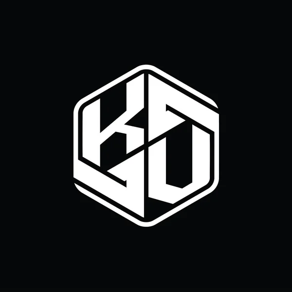 Логотип Буквы Шестиугольник Формы Орнаментом Абстрактный Изолированный Дизайн Контура Шаблона — стоковое фото