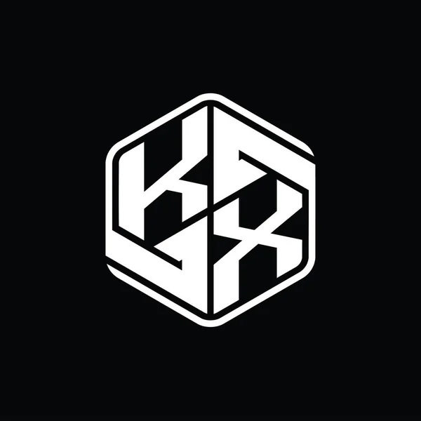 Soyut Soyut Izole Tasarım Şablonu Ile Harfi Logo Monogram Altıgen — Stok fotoğraf