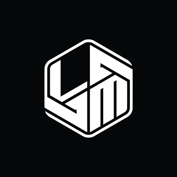 Logo Monogram Hexagon 추상적으로 디자인 템플릿 — 스톡 사진
