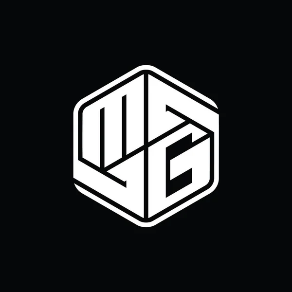 Монограмма Логотипа Шестиугольником Абстрактным Орнаментом — стоковое фото