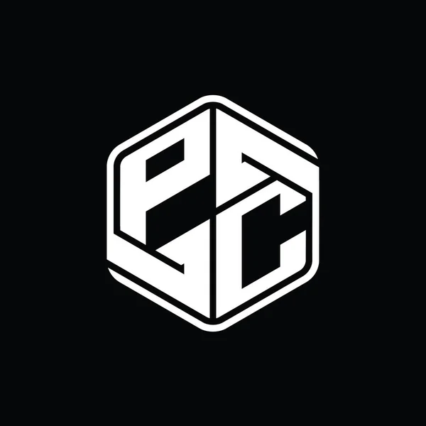 Буква Логотипа Шестиугольник Формы Орнаментом Абстрактный Изолированный Шаблон Контура Дизайна — стоковое фото