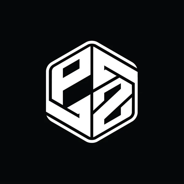 Bentuk Monxagon Logo Letter Logo Dengan Ornamen Templat Desain Yang — Stok Foto