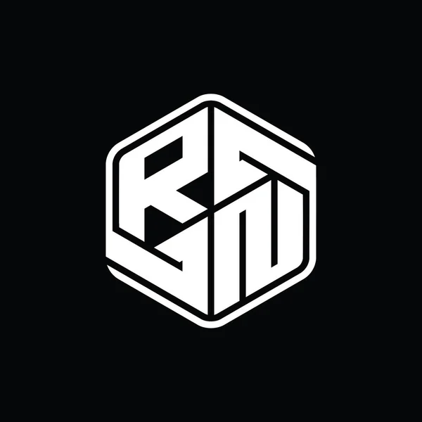 Letter Logo Monogramma Forma Esagonale Con Ornamento Astratto Modello Design — Foto Stock
