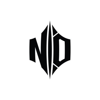 No Letter Logo monogram altıgen elmas şekilli piercing stili tasarım şablonu