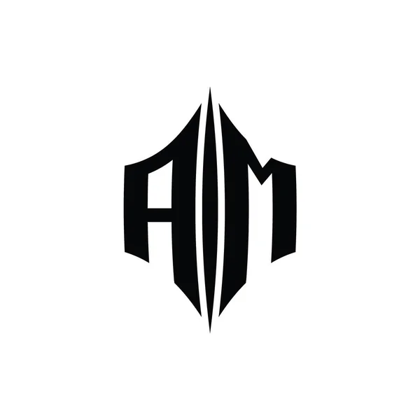 Brev Logo Monogram Hexagon Diamant Form Med Piercing Stil Design — Stockfoto
