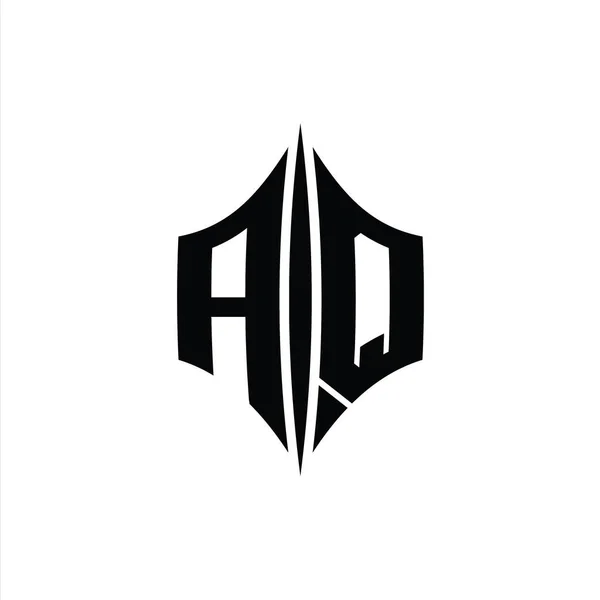 Монограмма Логотипа Шестиугольника Алмазной Формой Пирсинговым Дизайном — стоковое фото