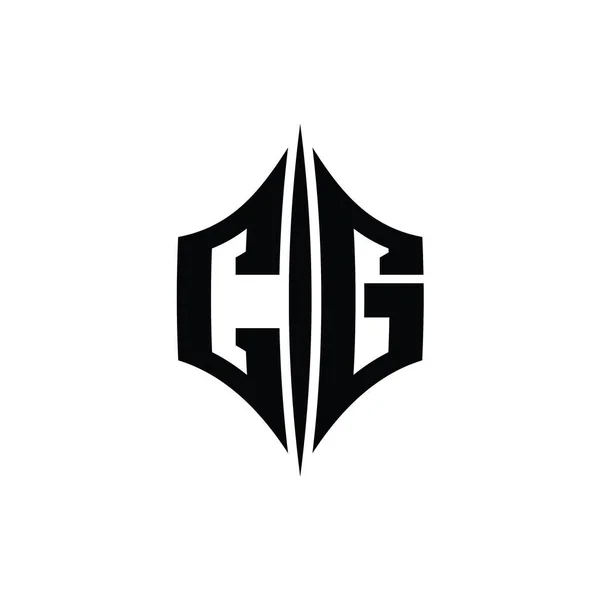 Letter Logo Monogram Zeshoek Diamant Vorm Met Piercing Stijl Design — Stockfoto