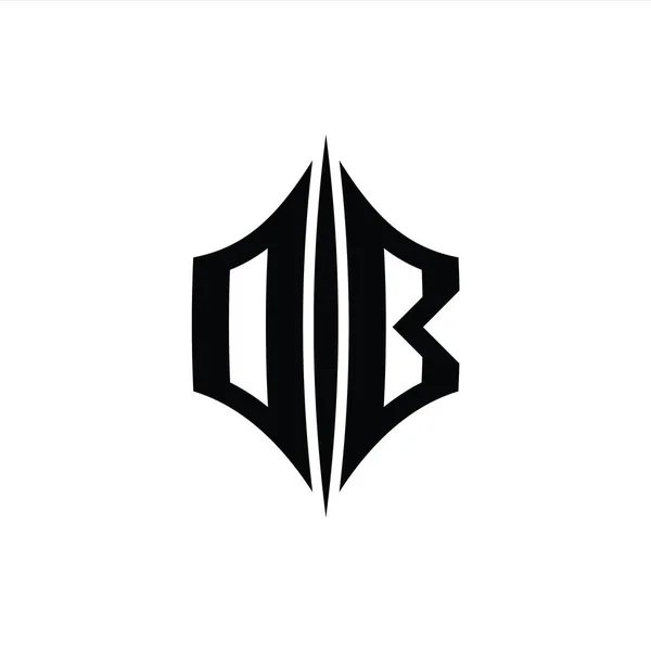 DB Letter Logo monogram hexagon diamond shape with piercing style design template