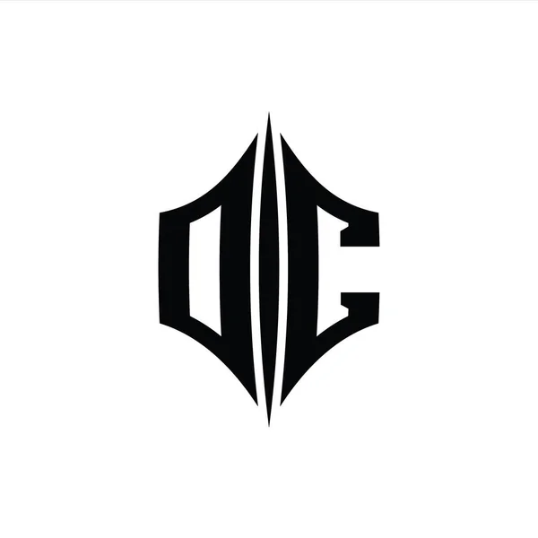 Huruf Logo Monogram Bentuk Berlian Heksagon Dengan Templat Desain Gaya — Stok Foto