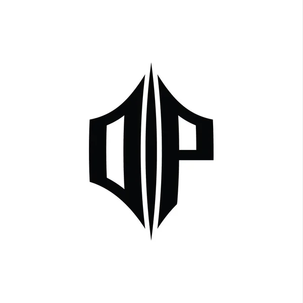 Huruf Logo Monogram Berbentuk Berlian Heksagon Dengan Templat Desain Gaya — Stok Foto