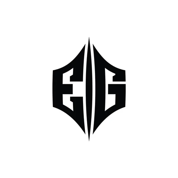 Letter Logo Monogram Hexagon Diamant Form Med Piercing Stil Design — Stockfoto