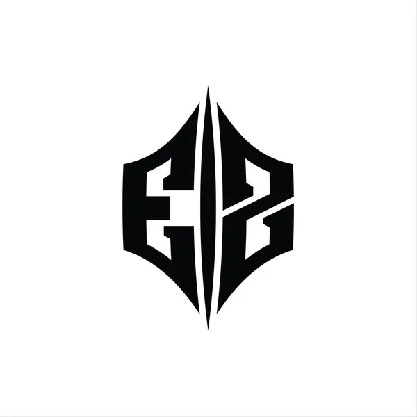 Lettre Logo Monogramme Hexagone Forme Diamant Avec Modèle Conception Style — Photo