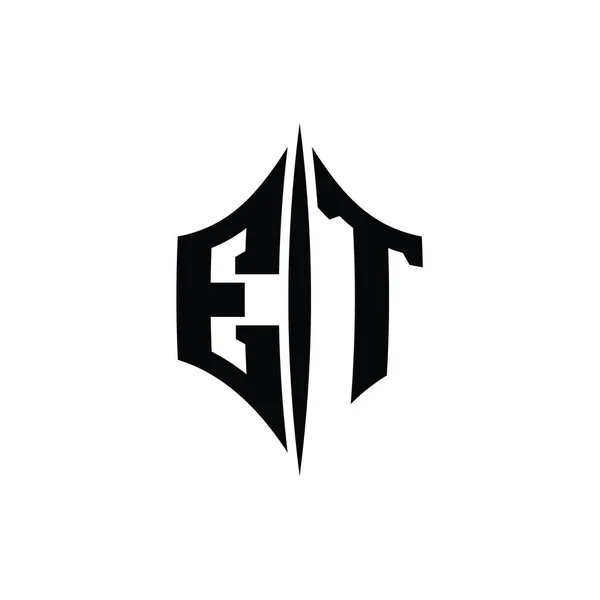 ET Letter Logo monogram hexagon diamond shape with piercing style design template