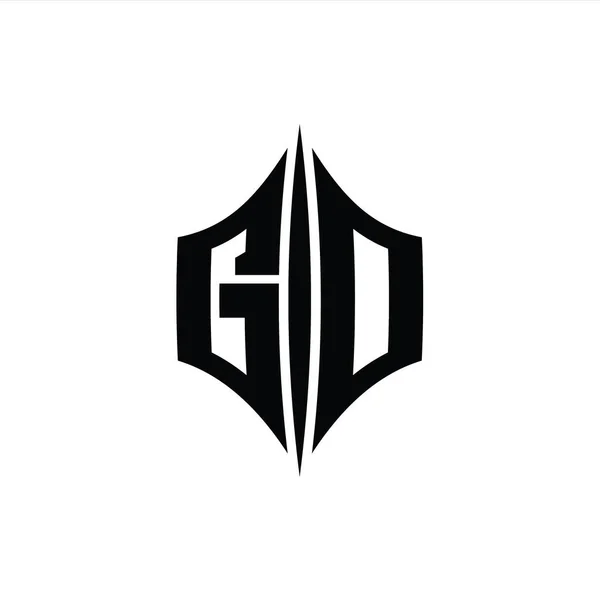 Gdレターロゴモノグラムピアススタイルのデザインテンプレートと六角形のダイヤモンド形状 — ストック写真