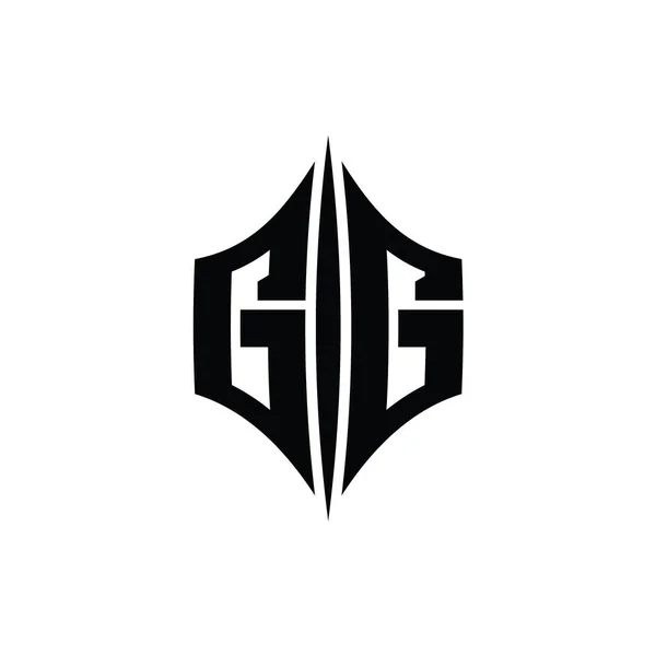 Písmeno Logo Monogram Šestiúhelník Kosočtvercový Tvar Piercing Styl Design Šablony — Stock fotografie