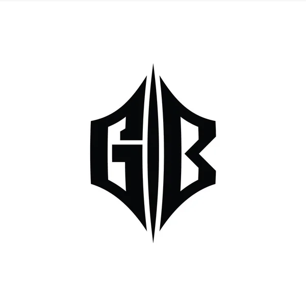 Levél Logo Monogram Hatszög Gyémánt Alakú Piercing Stílusú Design Sablon — Stock Fotó