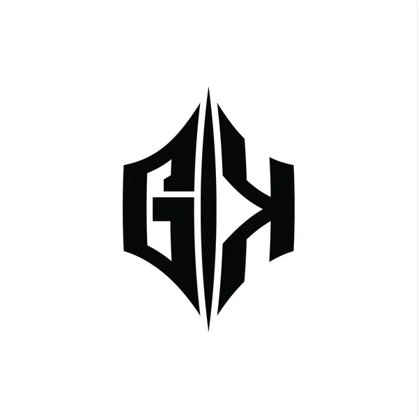 Letter Logo Monogramm Sechseck Diamantform Mit Durchdringenden Stil Design Vorlage — Stockfoto