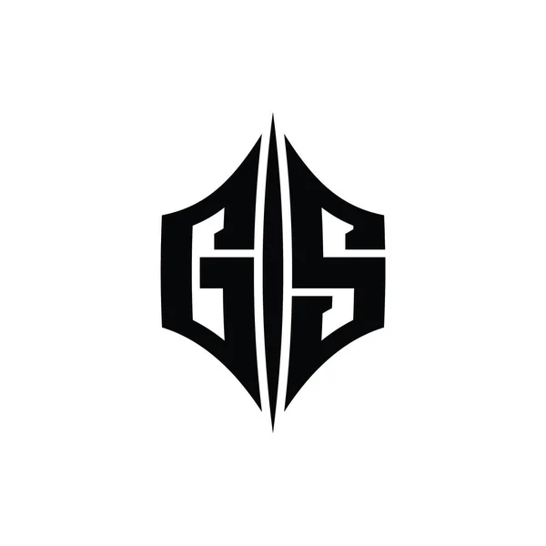 Letter Logo Monogram Šestiúhelník Kosočtvercový Tvar Piercing Styl Design Šablony — Stock fotografie