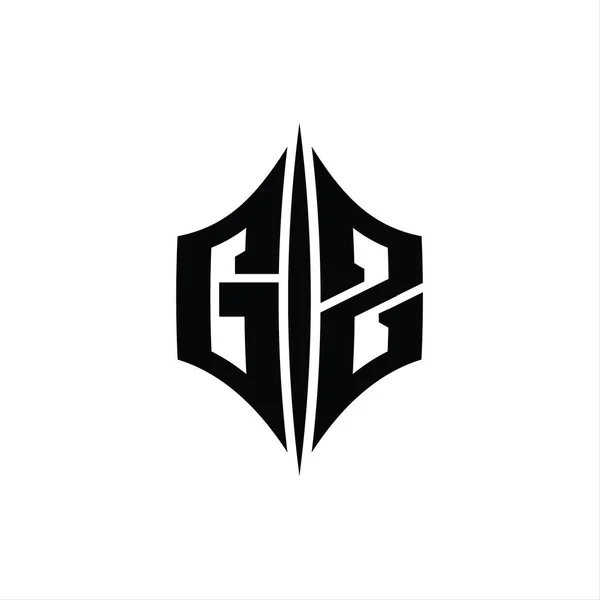 Gz字母Logo六角形菱形 带有穿孔样式设计模板 — 图库照片