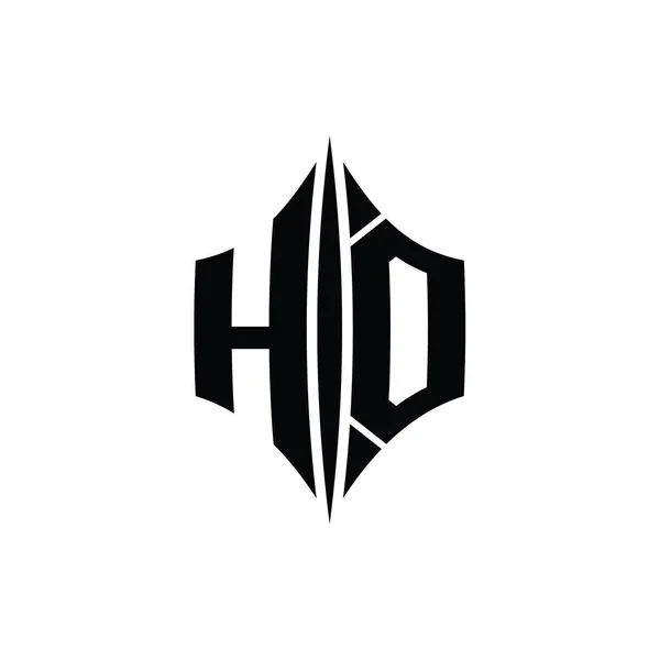 Ho字母Logo六角形菱形 带有穿孔样式设计模板 — 图库照片
