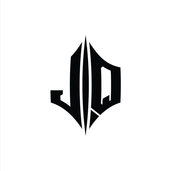 Letter Logo Monogram Bentuk Berlian Heksagon Dengan Templat Desain Gaya — Stok Foto