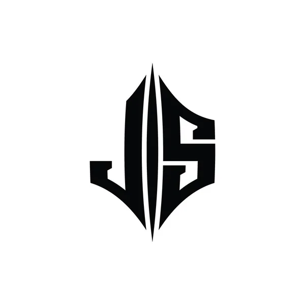 Letter Logo Monogram Hexagon Diamantový Tvar Piercing Styl Design Šablony — Stock fotografie
