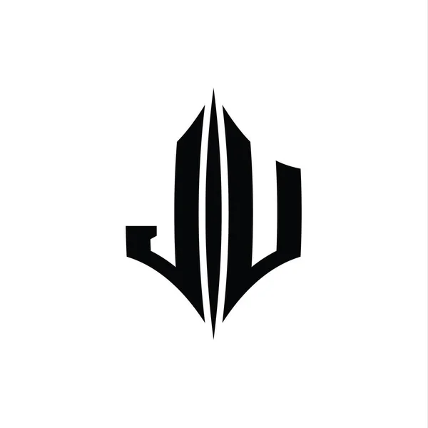 Letter Logo Monograma Forma Diamante Hexágono Con Plantilla Diseño Estilo —  Fotos de Stock