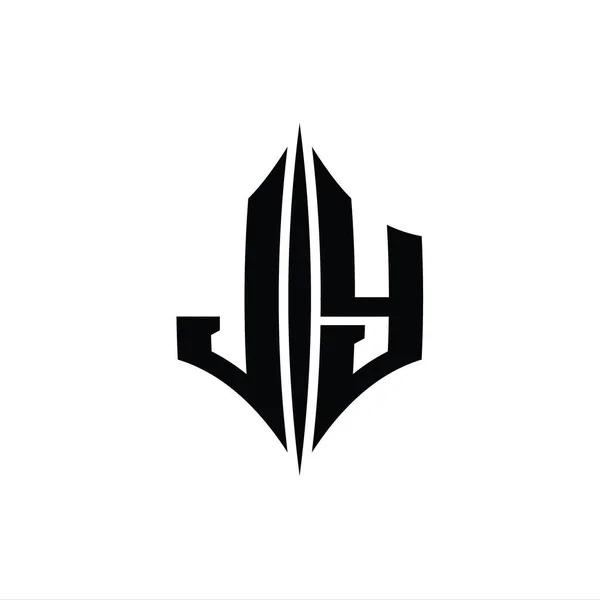 Letter Логотип Монограма Шестикутника Шаблоном Дизайну Стилю Пірсингу — стокове фото