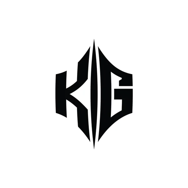 Letter Logo Monogram Zeshoek Diamant Vorm Met Piercing Stijl Design — Stockfoto