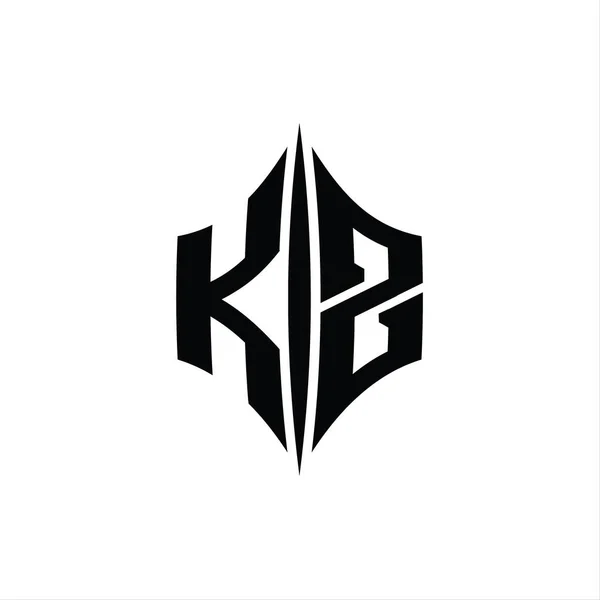 Монограмма Логотипа Шестиугольной Алмазной Формой Пронзительным Дизайнерским Шаблоном — стоковое фото