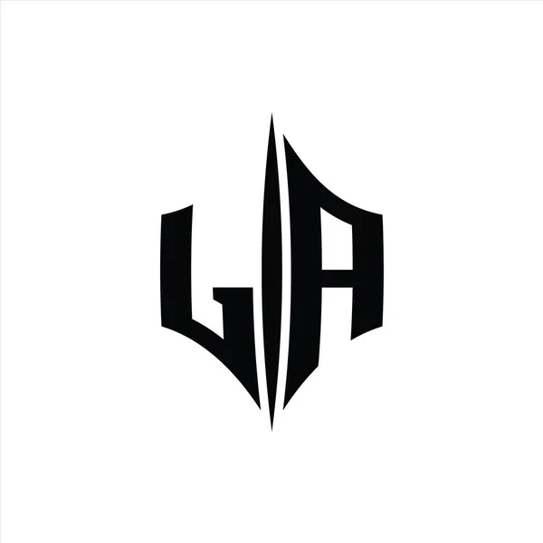 Лос Анджелес Літера Логотип Монограма Шестикутника Алмазної Форми Шаблоном Дизайну — стокове фото