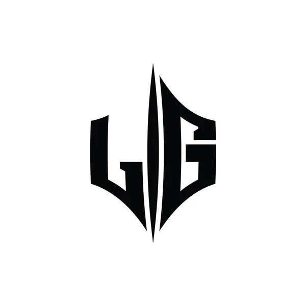 Letter Logo Μονόγραμμα Εξάγωνο Διαμαντένιο Σχήμα Πίρσινγκ Στυλ Πρότυπο Σχεδιασμού — Φωτογραφία Αρχείου