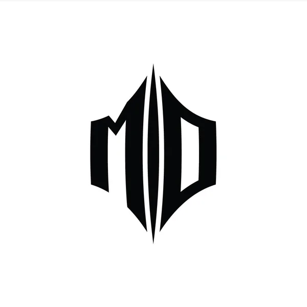 Letter Logo Μονόγραμμα Εξάγωνο Διαμαντένιο Σχήμα Piercing Στυλ Πρότυπο Σχεδιασμού — Φωτογραφία Αρχείου