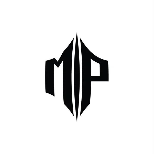 Harfi Logo Monogram Altıgen Elmas Şekilli Piercing Stili Tasarım Şablonu — Stok fotoğraf