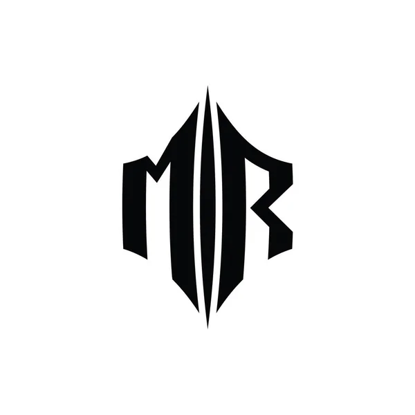 Mr字母Logo六角形菱形 带有穿孔样式设计模板 — 图库照片