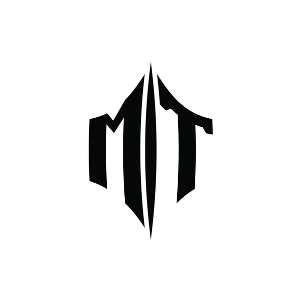 Letter Logo Monogram Altıgen Elmas Şekilli Piercing Stili Tasarım Şablonu — Stok fotoğraf