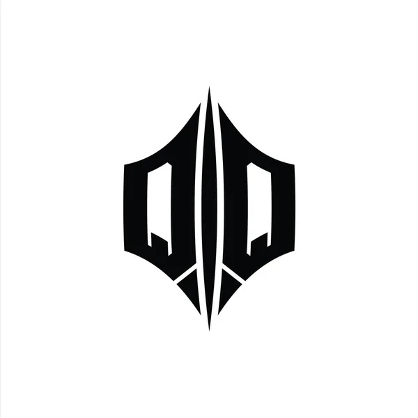 Harfi Logo Monogram Altıgen Elmas Şekli Piercing Stili Tasarım Şablonu — Stok fotoğraf