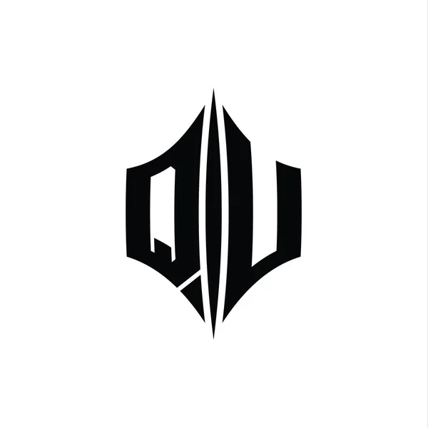 Letter Logo Μονόγραμμα Εξάγωνο Διαμάντι Σχήμα Διάτρηση Στυλ Πρότυπο Σχεδιασμού — Φωτογραφία Αρχείου