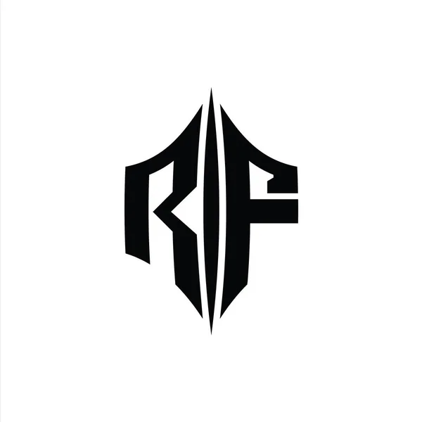 Rfレターロゴモノグラムピアススタイルのデザインテンプレートと六角形のダイヤモンド形状 — ストック写真
