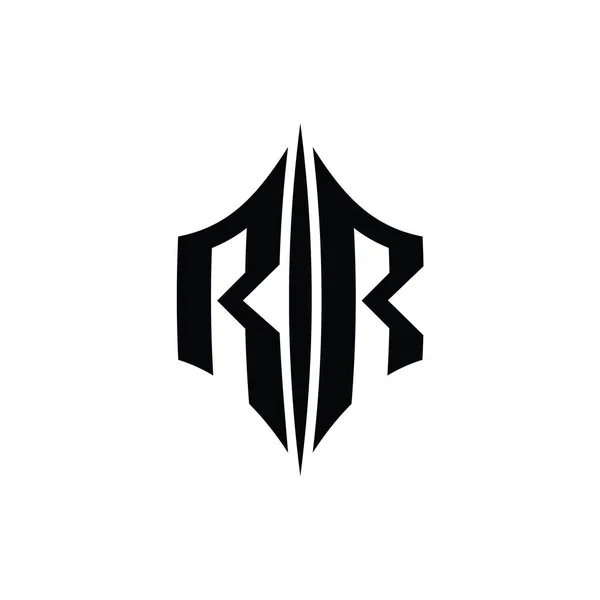 Rrレターロゴモノグラムピアススタイルのデザインテンプレートと六角形のダイヤモンド形状 — ストック写真