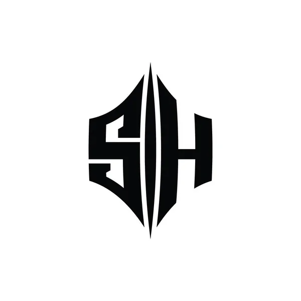Letter Logo Monogram Hatszögletű Gyémánt Alakú Piercing Stílusú Design Sablon — Stock Fotó