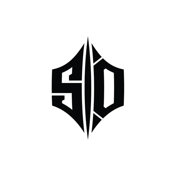 Монограмма Логотипа Шестиугольной Алмазной Формой Пирсинговым Дизайном — стоковое фото