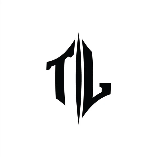 TL Letter Logo monogram hexagon diamond shape with piercing style design template