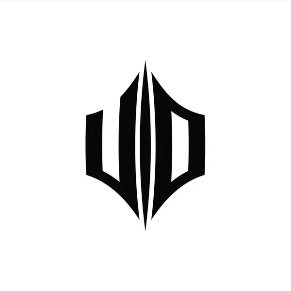 Letter Logo Monogram Bentuk Berlian Heksagon Dengan Templat Desain Gaya — Stok Foto